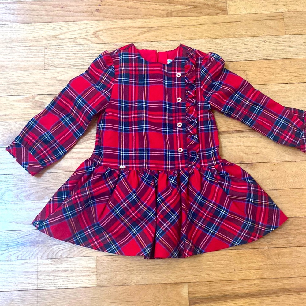 Red plaid Christmas baby/toddler dress, 18 months